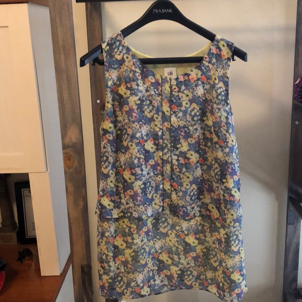 CAbi Positano Top- Floral Blouse- Medium